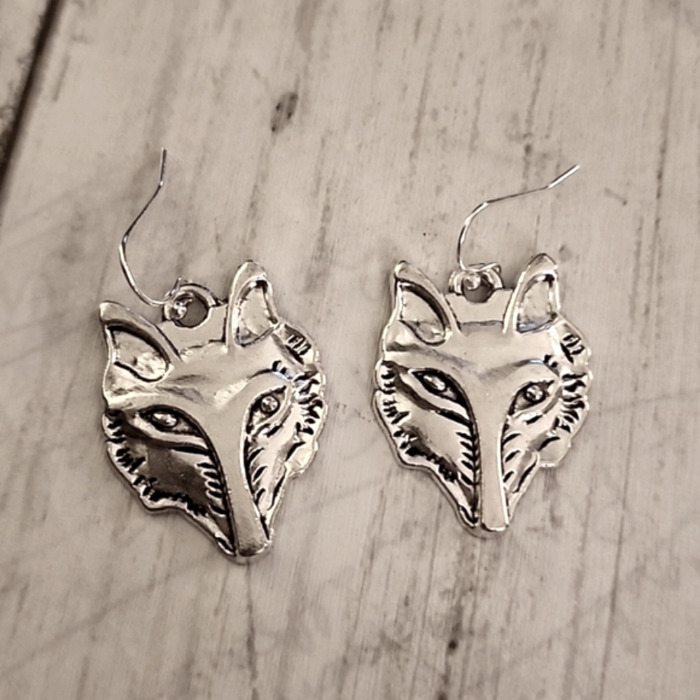 Wolf  Earrings Tibeten  Zinc Alloy 925 Hooks